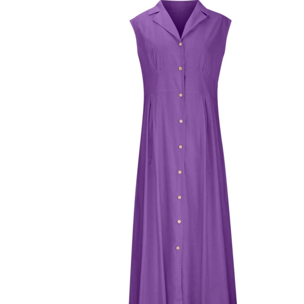 Sleeveless Button-Front Dress Sz XL New Amazon - Picture 3 of 11